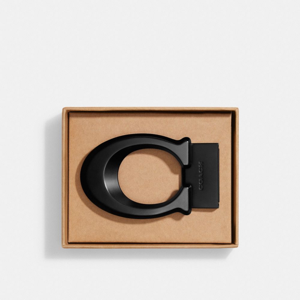 Boxed Sculpted Signature Belt Buckle - CE864 - Black