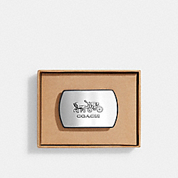 Boxed Horse And Carriage Plaque Belt Buckle - CE865 - Silver
