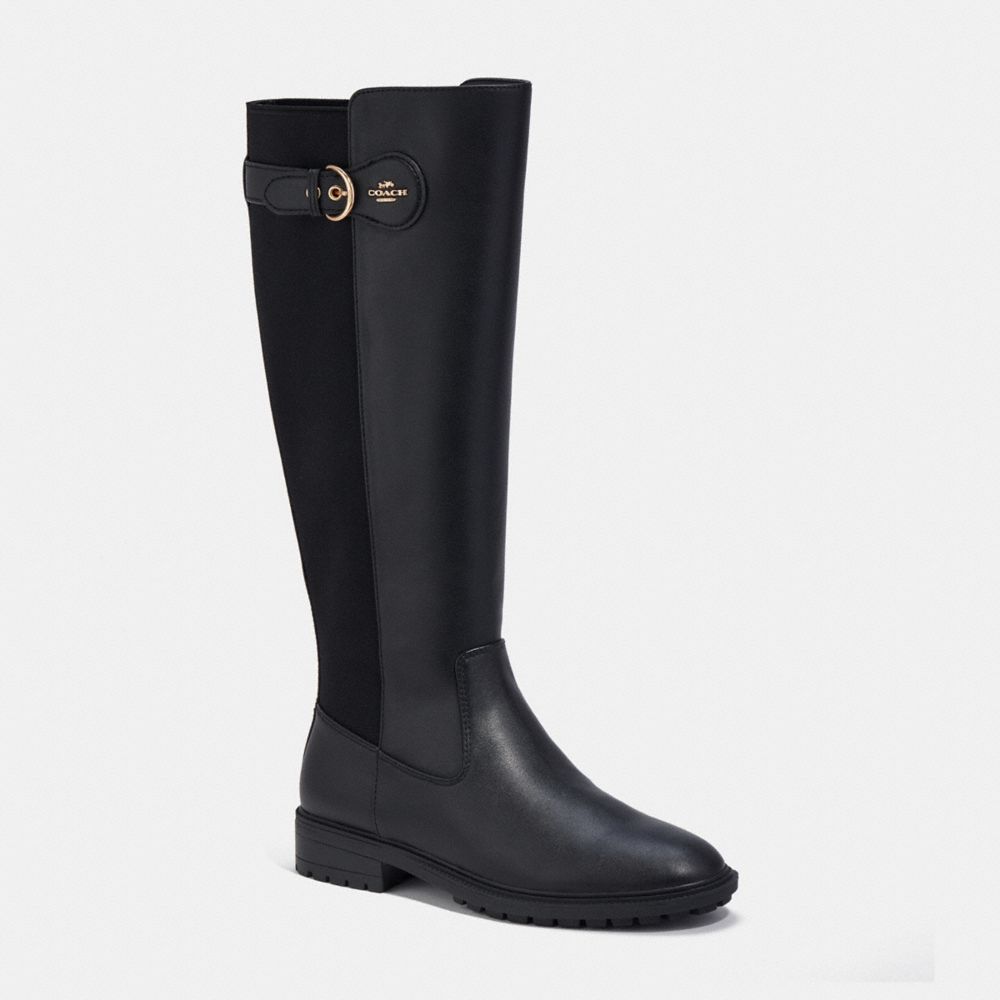 COACH CE868 Franklin Riding Boot In Athletic Calf Black