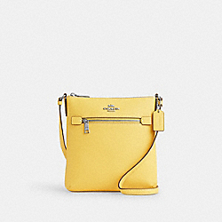 COACH CE871 Mini Rowan File Bag SILVER/RETRO YELLOW