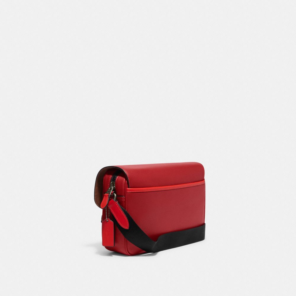 TRACK CROSSBODY IN COLORBLOCK SIGNATURE CANVAS WITH COACH STAMP