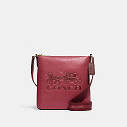 Mini Rowan File Bag With Horse And Carriage - CE874 - Gold/Rouge
