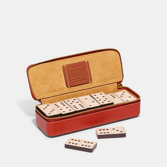 CE913 - Boxed Domino Set Brass/Red Sand