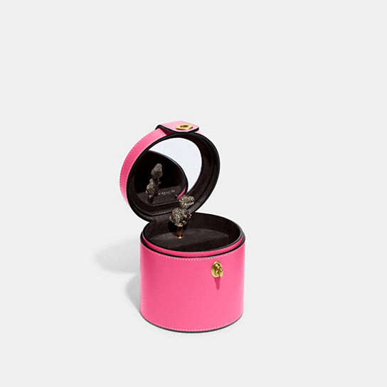 CE926 - Boxed Jewelry Box Brass/Confetti Pink