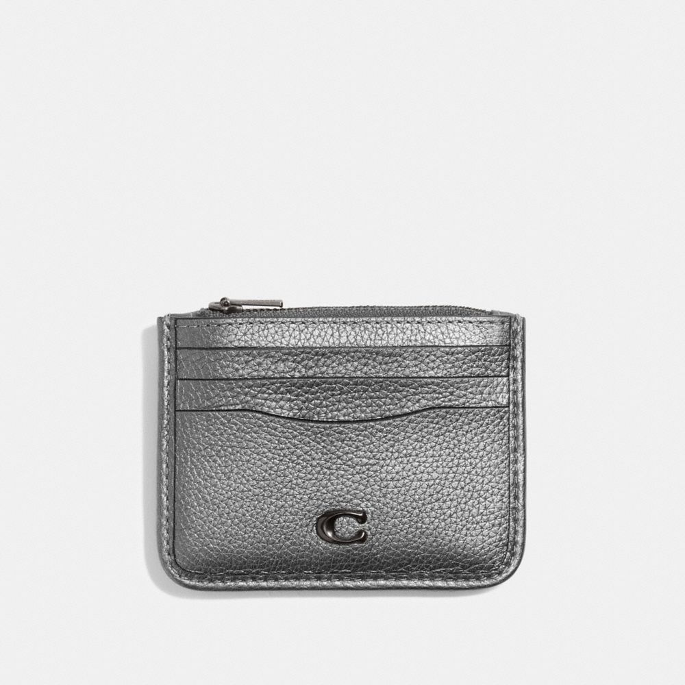 COACH CE938 Zip Card Case Pewter/Gunmetal