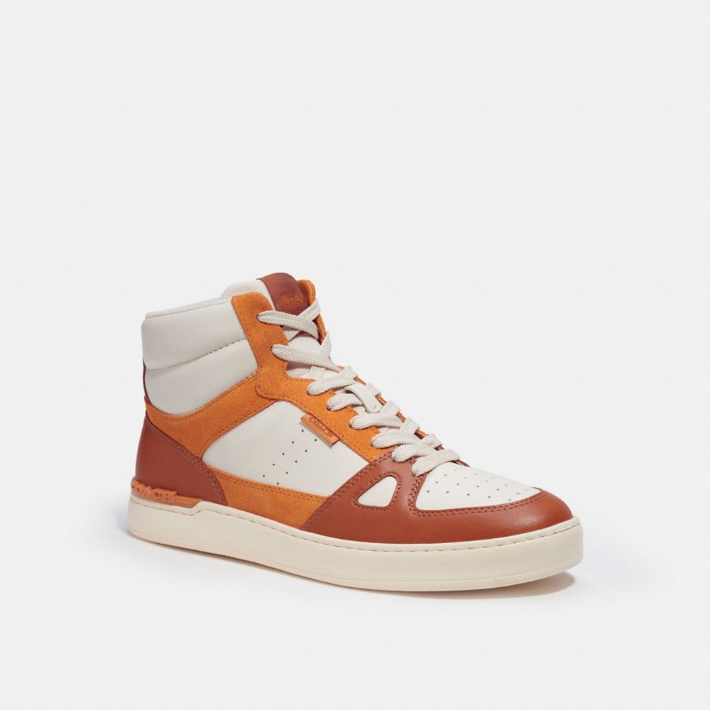 COACH CE952 Clip Court High Top Sneaker Clementine