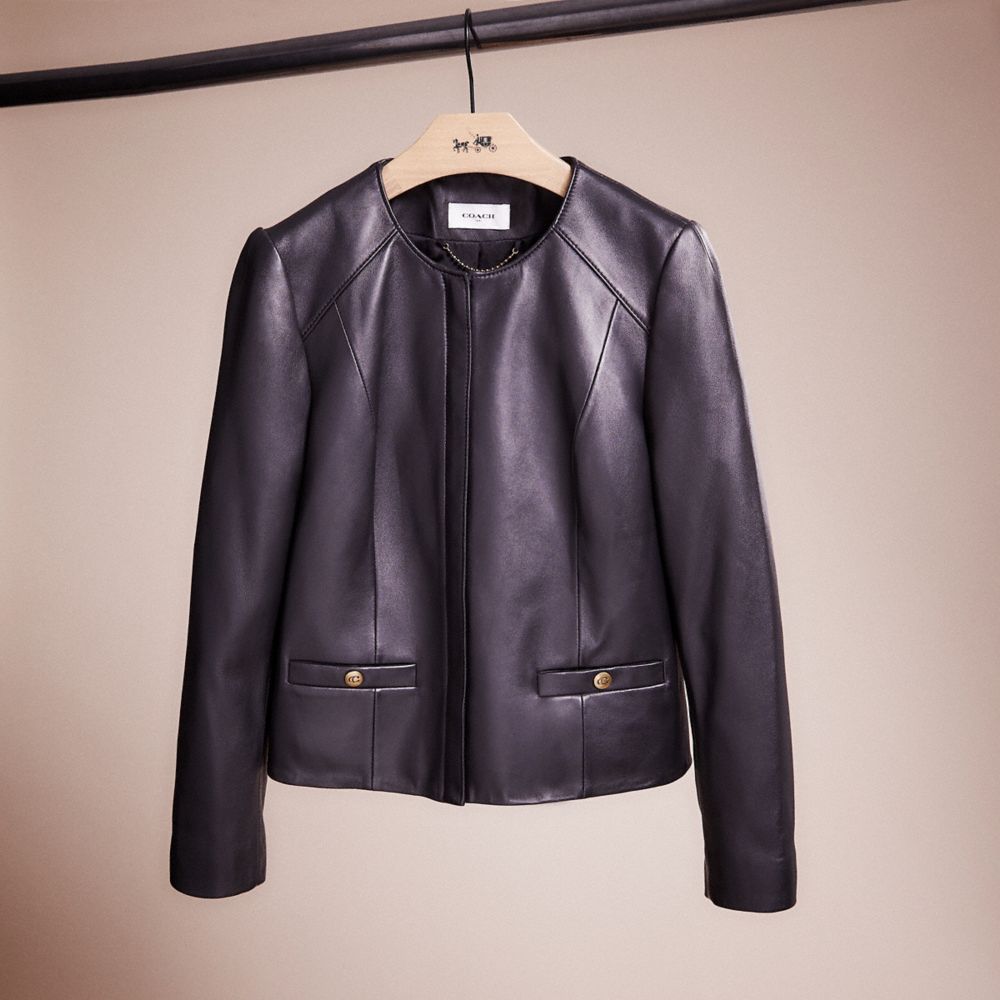 CE965 - Restored Tailored Leather Jacket Black