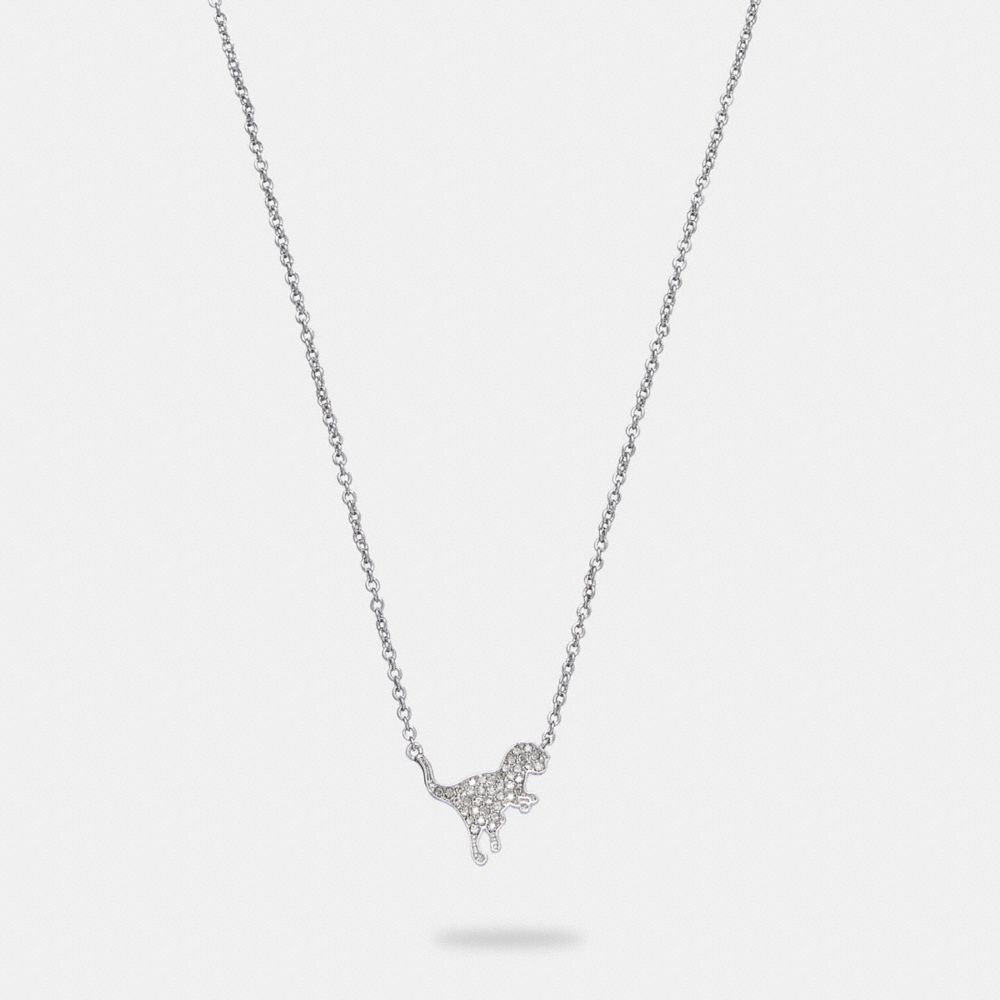 CE977 - Pavé Rexy Pendant Necklace Silver