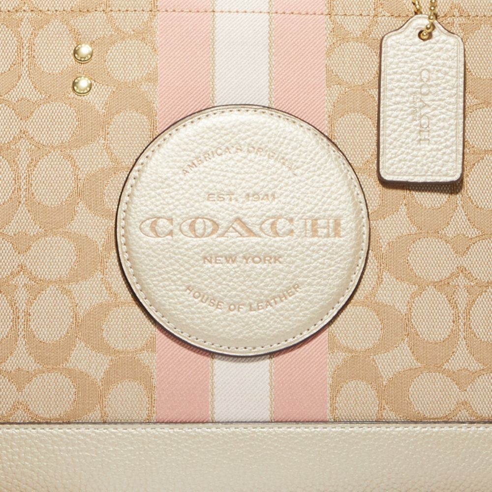 DEMPSEY CARRYALL IN SIGNATURE JACQUARD WITH STRIPE AND COACH PATCH