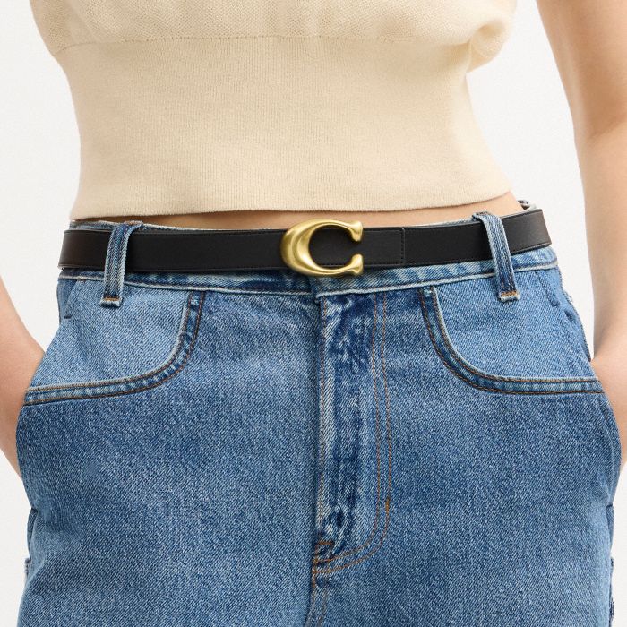 SCULPTED C BUCKLE REVERSIBLE BELT, 25MM