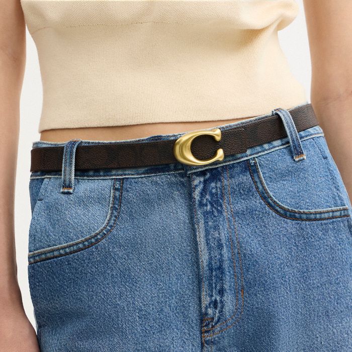 SCULPTED C BUCKLE REVERSIBLE BELT, 25MM
