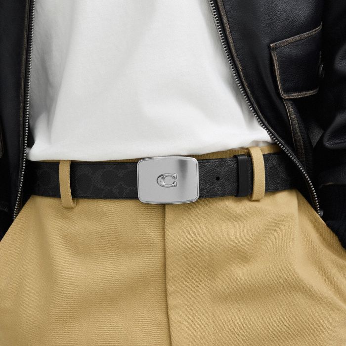 PLAQUE 針釦皮帶，38MM