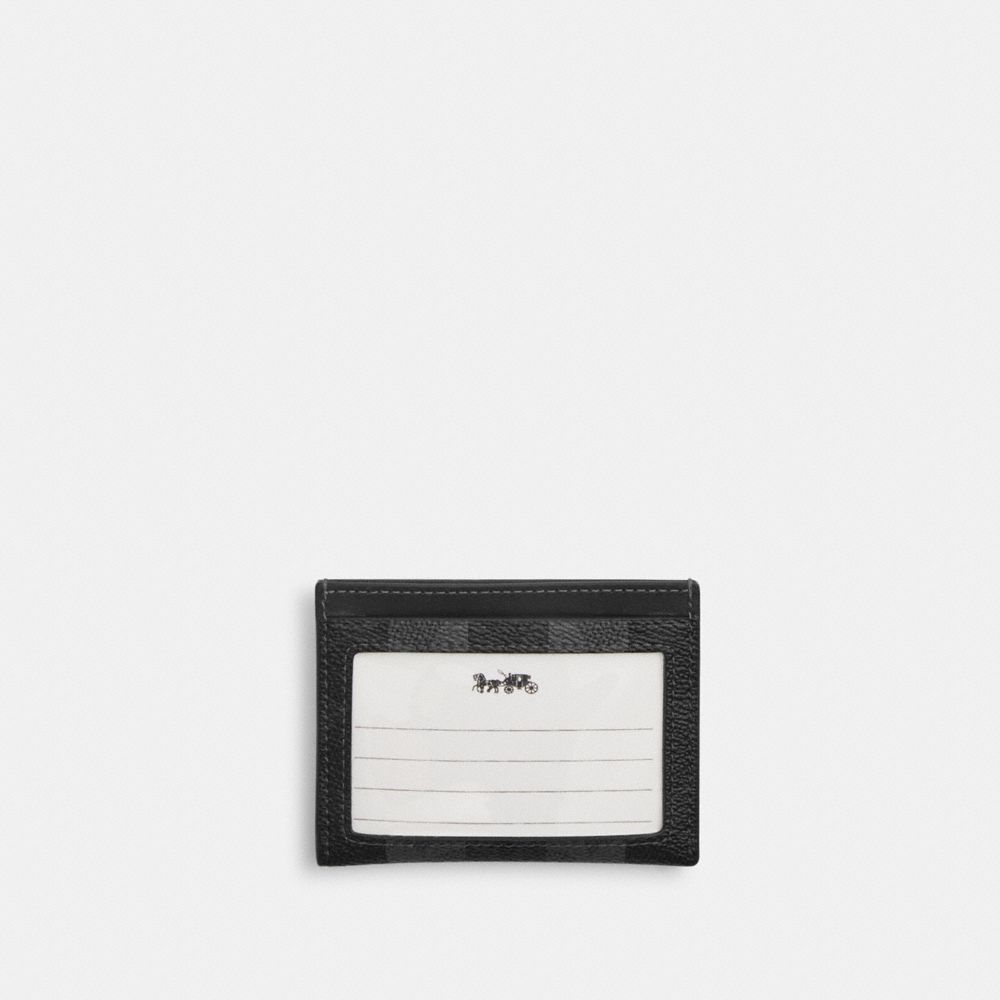 SLIM ID CARD CASE IN SIGNATURE CANVAS WITH STRIPES