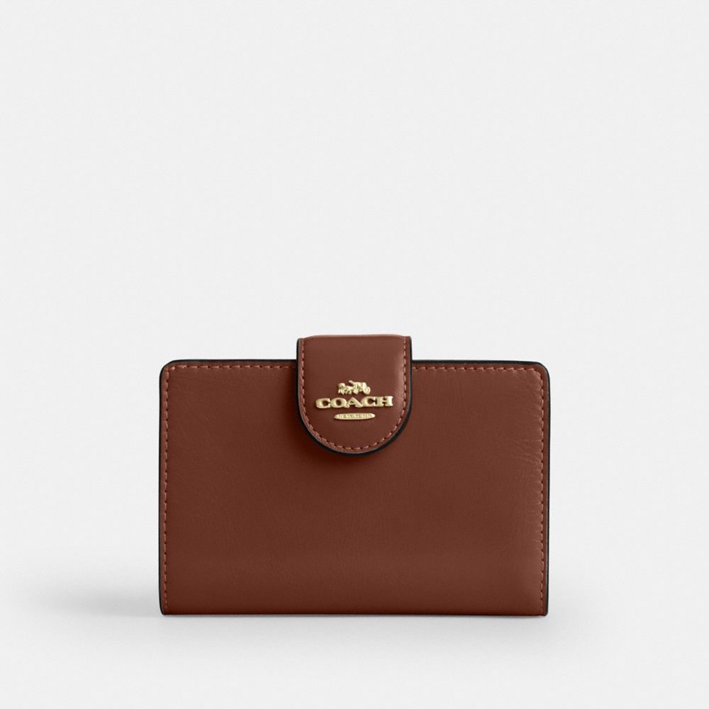 Medium Corner Zip Wallet - CEC33 - Gold/Redwood