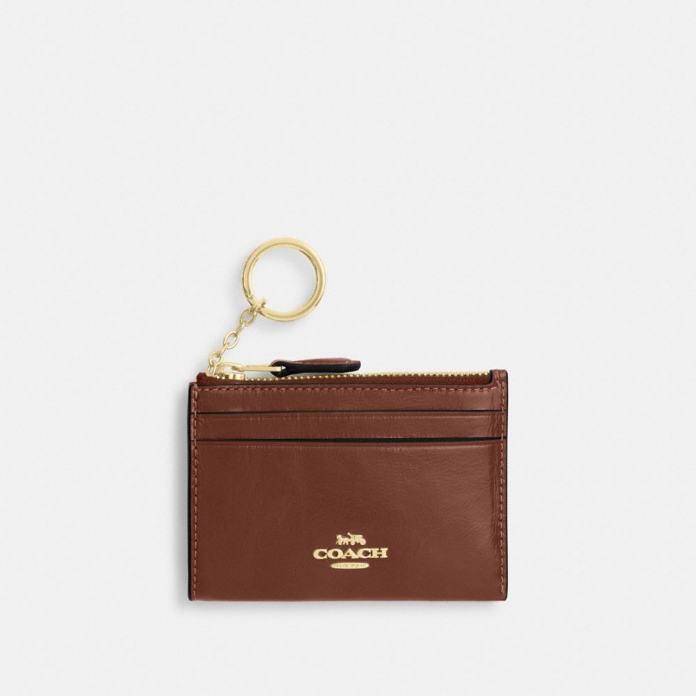 Mini Skinny Id Case - CEC47 - Gold/Redwood