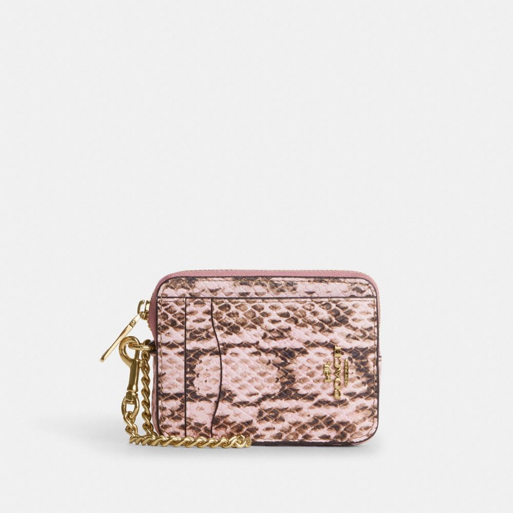 Zip Card Case - CEC53 - Gold/Pink