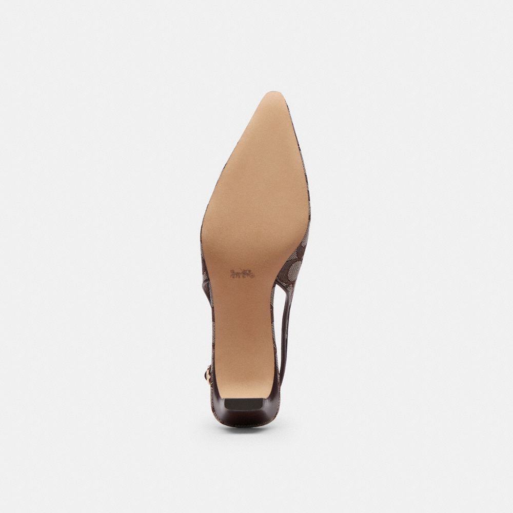 BOW SLINGBACK HEEL IN SIGNATURE JACQUARD
