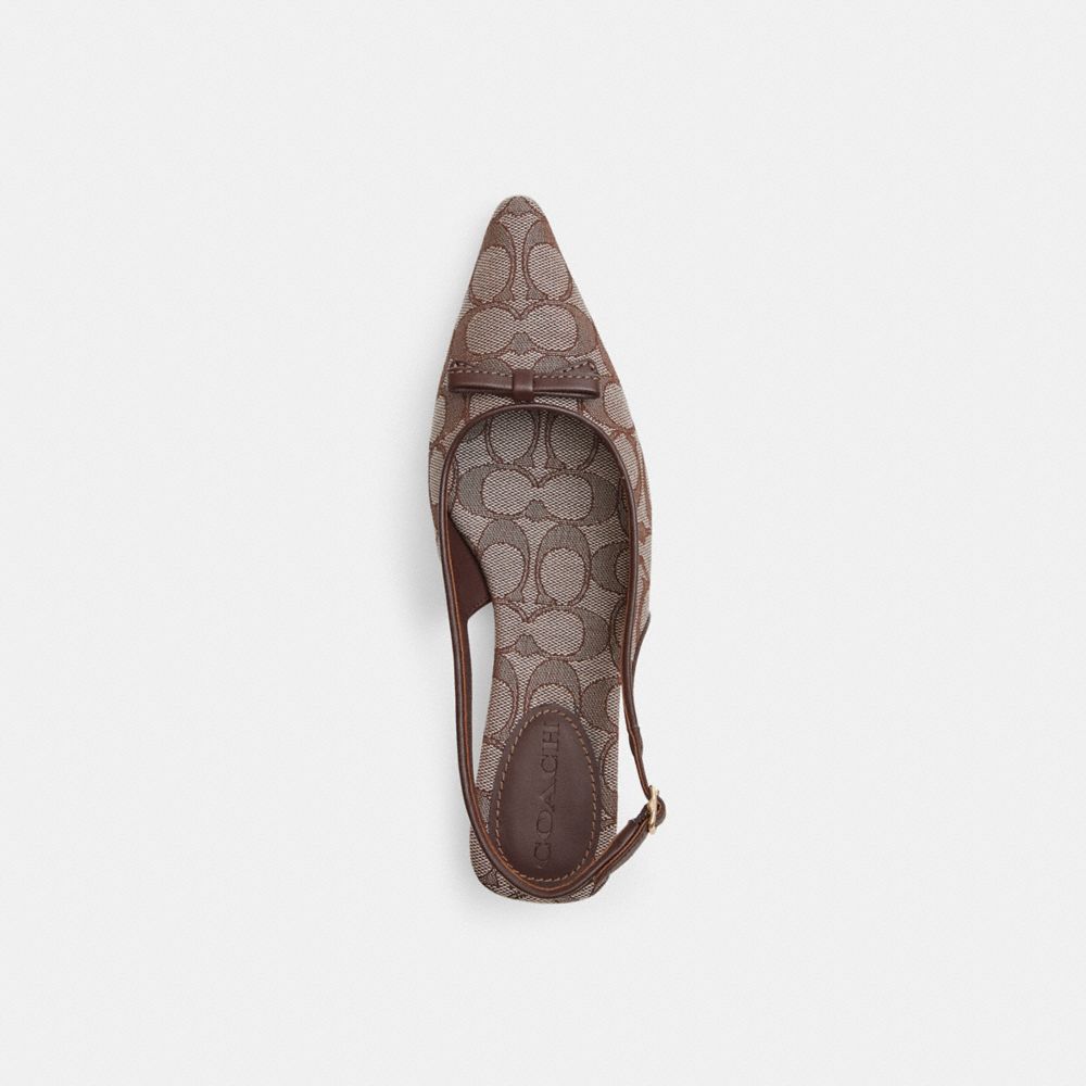 BOW SLINGBACK HEEL IN SIGNATURE JACQUARD