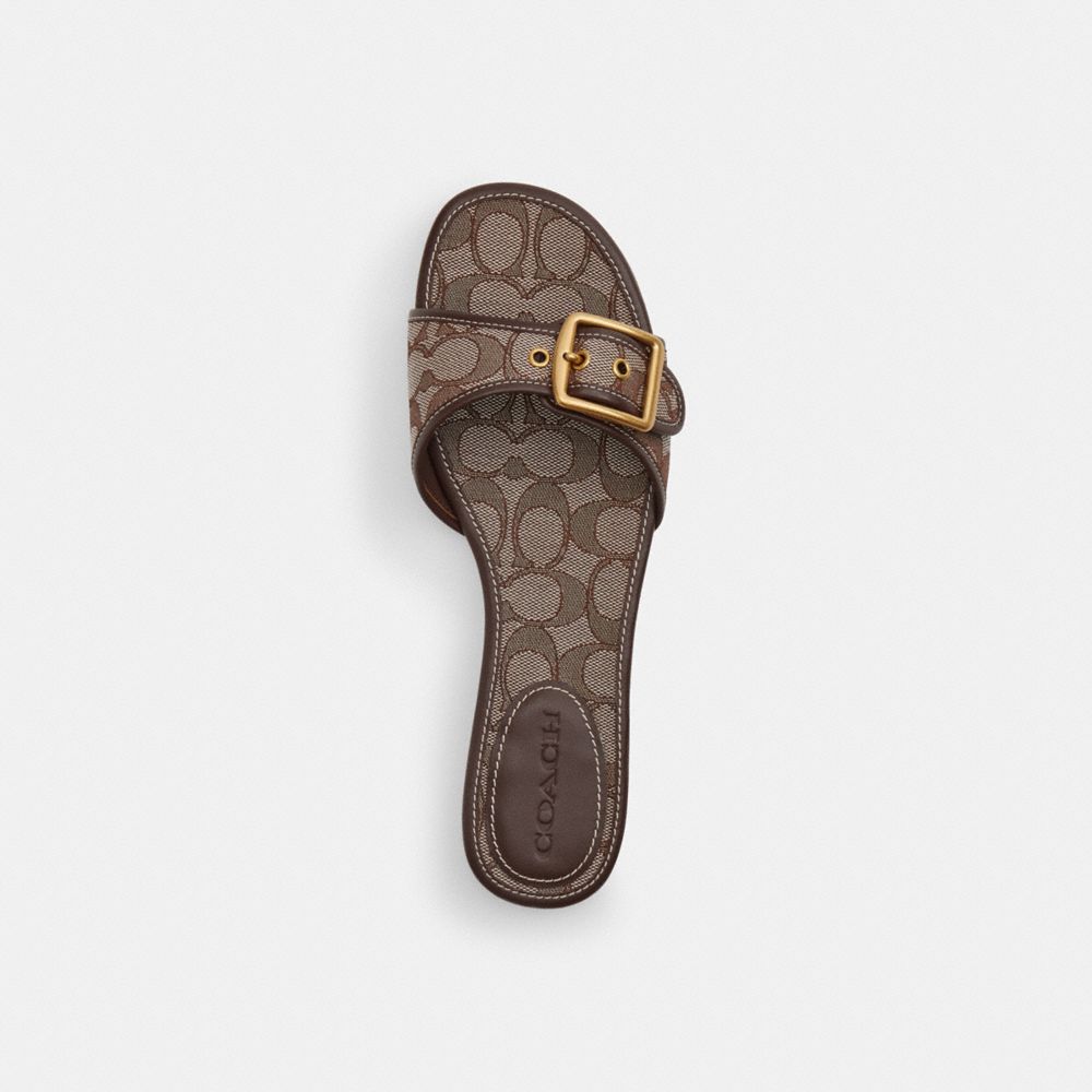 MARGOT FLAT SANDAL IN SIGNATURE JACQUARD