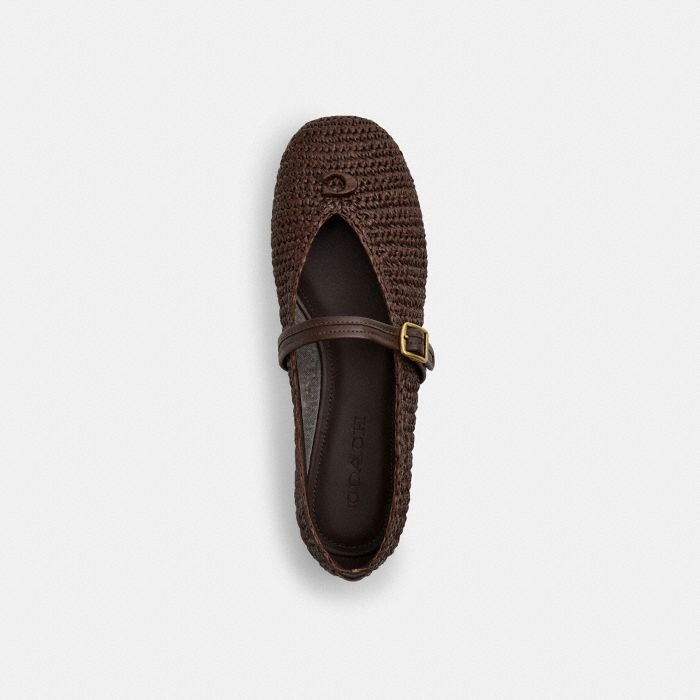 立體 C 字飾件柔軟瑪麗珍鞋