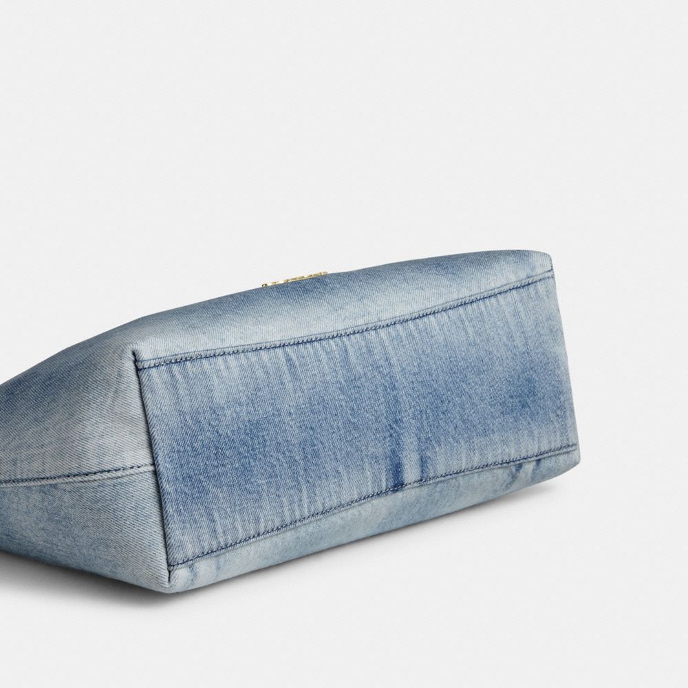LAUREL SHOULDER BAG IN LOVED DENIM WITH CHARMS