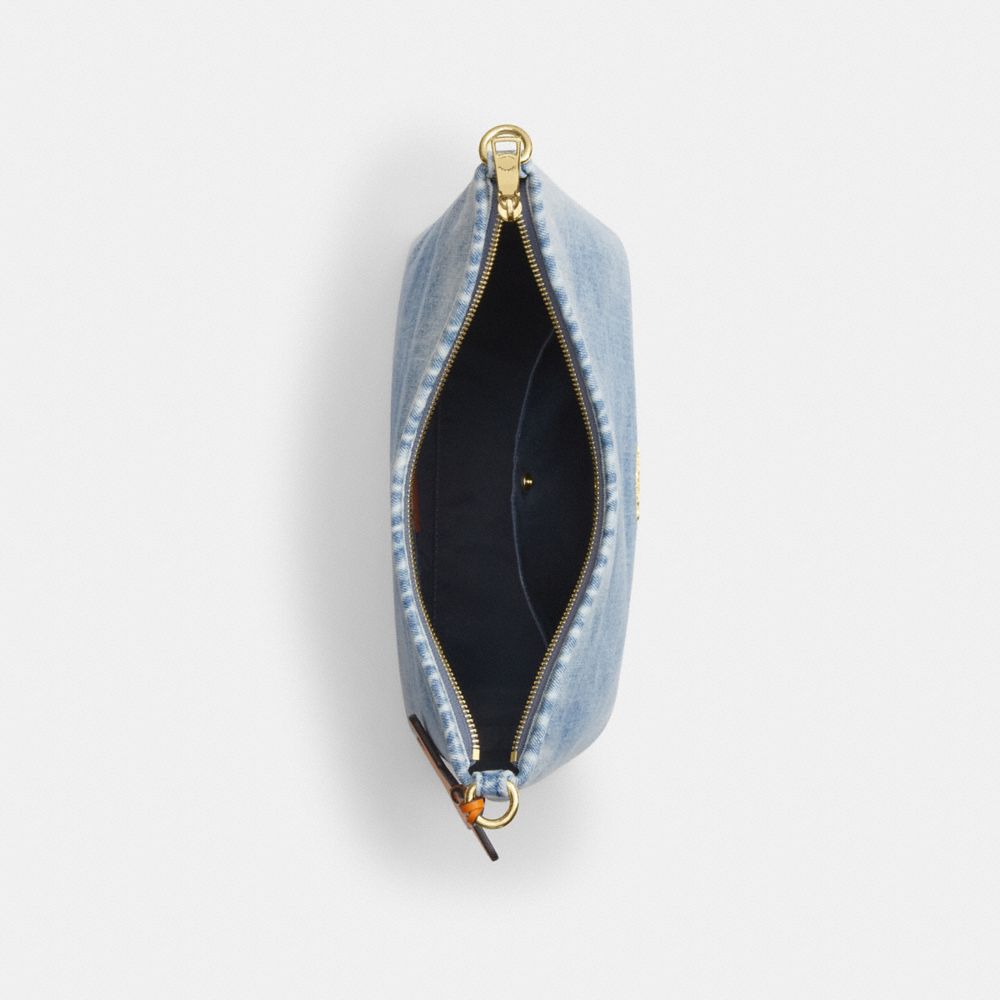 LAUREL SHOULDER BAG IN LOVED DENIM WITH CHARMS