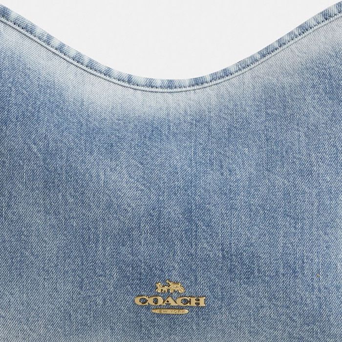 LAUREL SHOULDER BAG IN LOVED DENIM WITH CHARMS