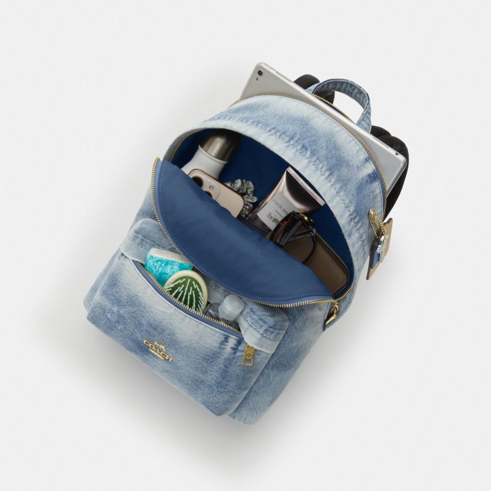 TAYLOR SMALL BACKPACK IN LOVED DENIM