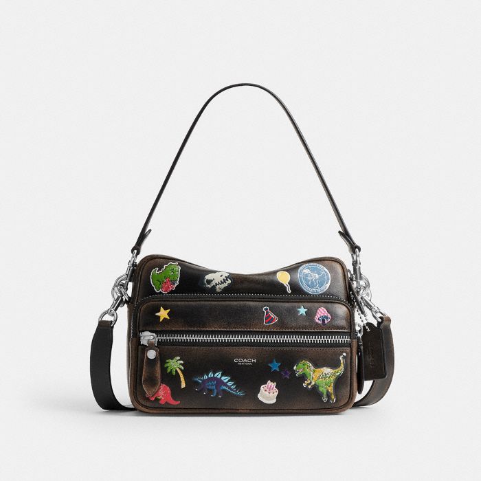 DAKOTA REXY 10TH BIRTHDAY 復古摯愛皮革貼紙印花 斜背手袋