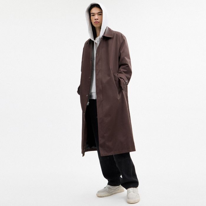 斜紋布粗呢大衣