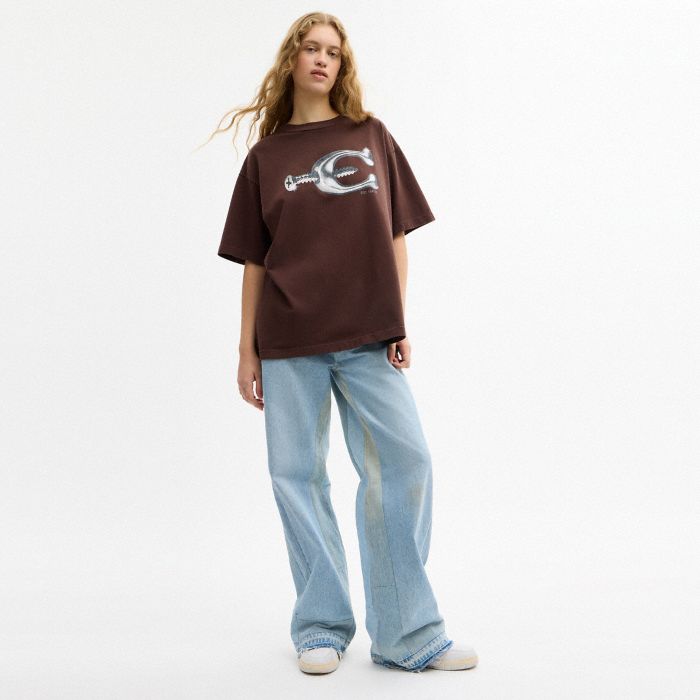 有機棉 SCREW 圖案休閒 T 恤