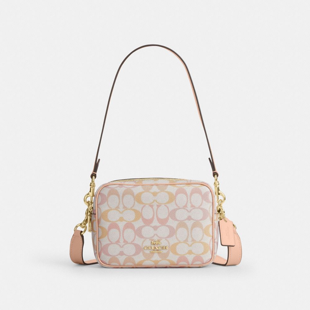Mini Carey Crossbody Bag In Signature Canvas - CEK72 - Im/Chalk/Pink
