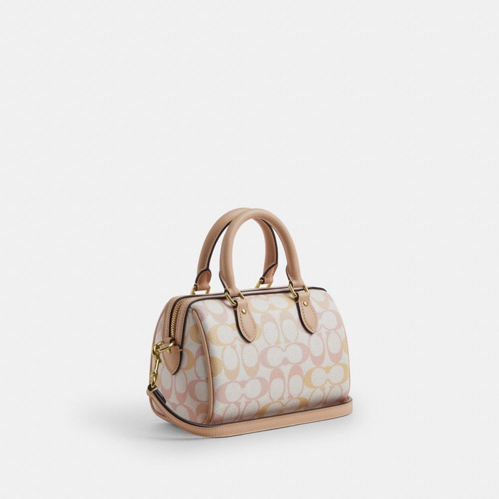 MINI ROWAN CROSSBODY BAG IN PRETTY SIGNATURE CANVAS