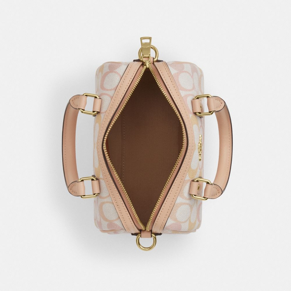 MINI ROWAN CROSSBODY BAG IN PRETTY SIGNATURE CANVAS