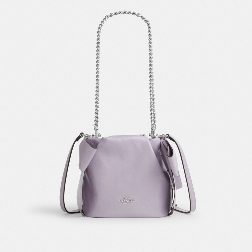 COACH CEL03 Faye Mini Drawstring Bag With Bows SILVER/LIGHT AMETHYST