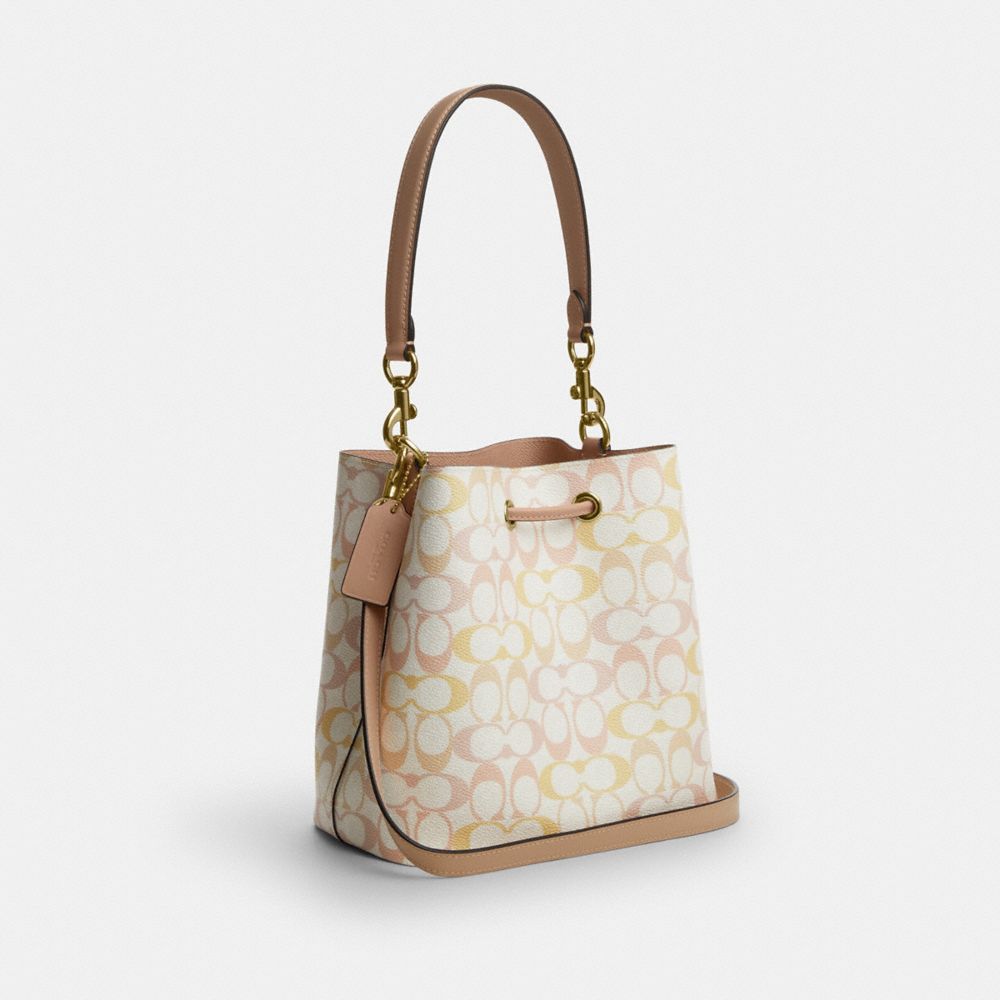 ROWAN BUCKET BAG IN PRETTY SIGNATURE CANVAS