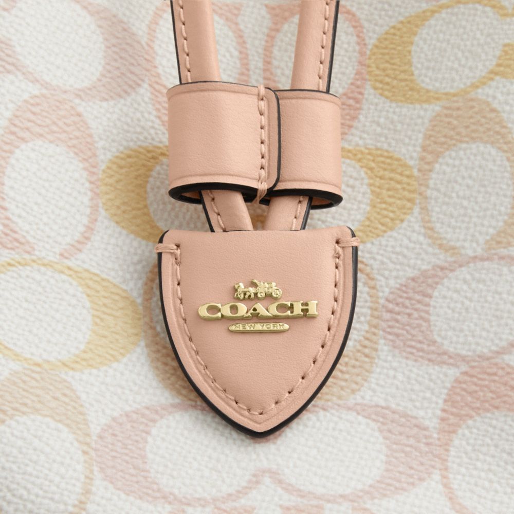 ROWAN BUCKET BAG IN PRETTY SIGNATURE CANVAS
