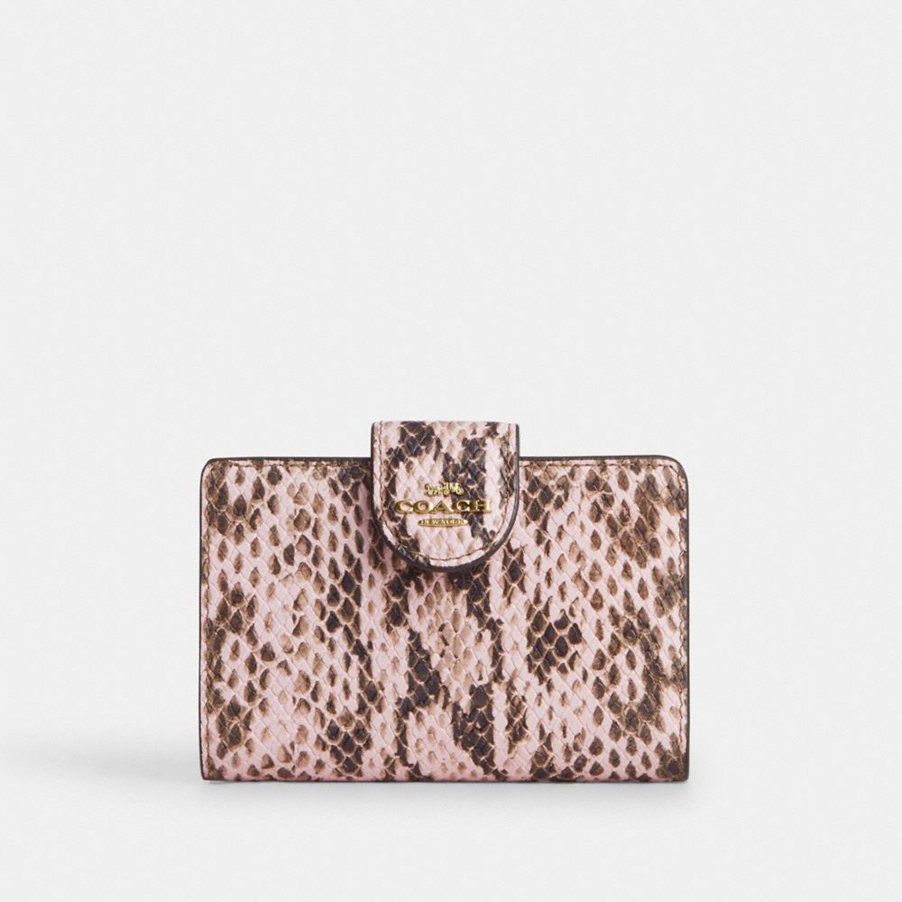 COACH CEL81 Medium Corner Zip Wallet Gold/Pink