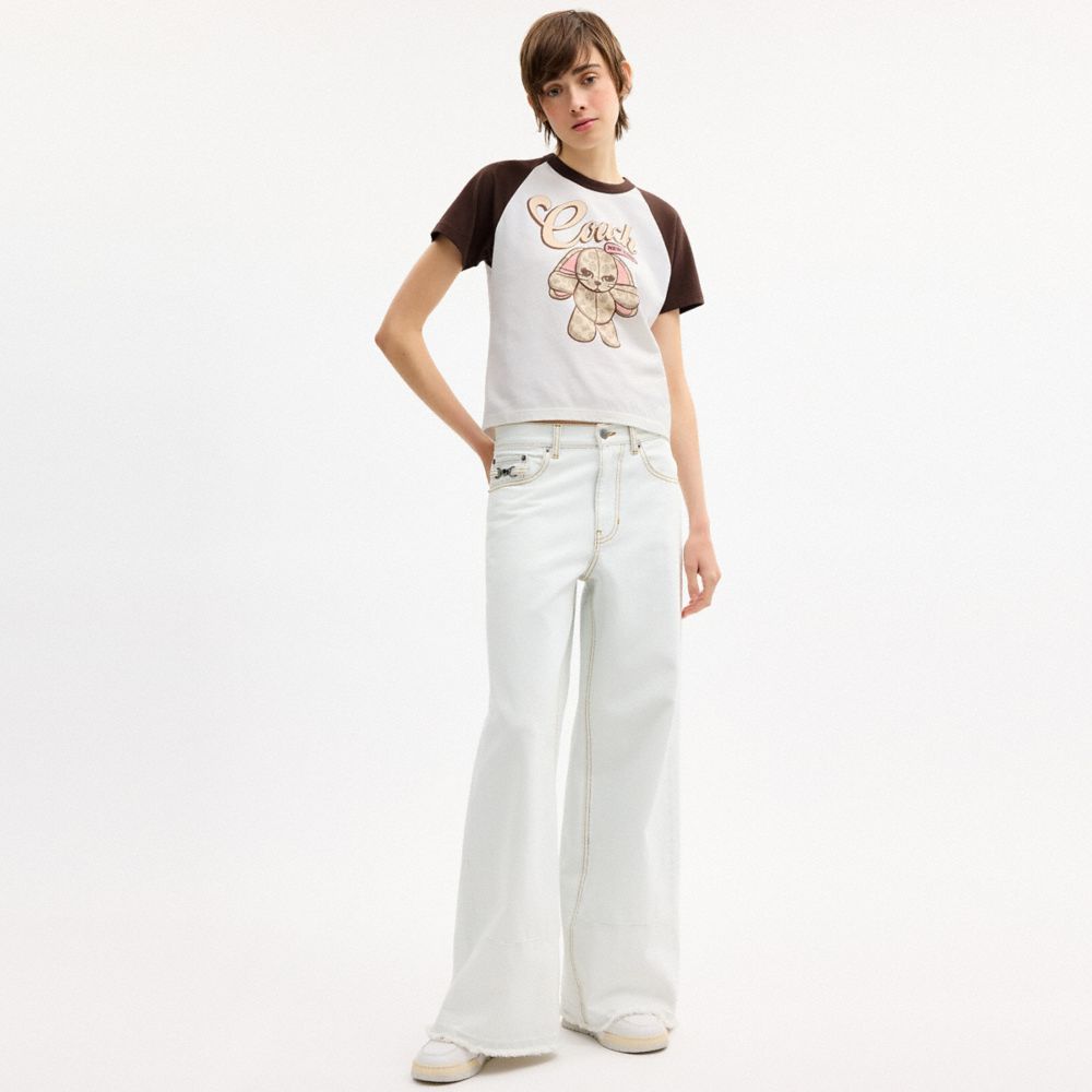 CHERRY FLOPPY STUFFIE RAGLAN T-SHIRT IN ORGANIC COTTON