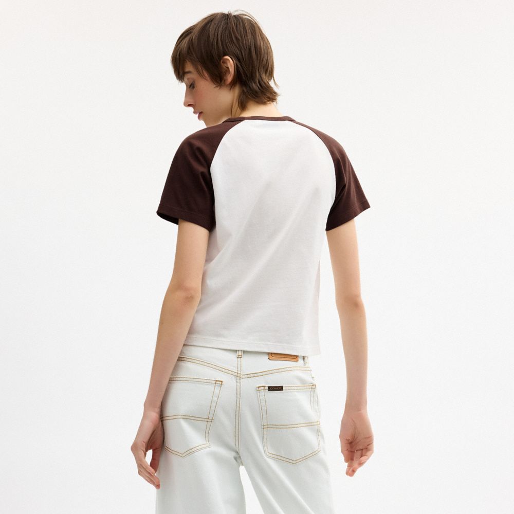 CHERRY FLOPPY STUFFIE RAGLAN T-SHIRT IN ORGANIC COTTON
