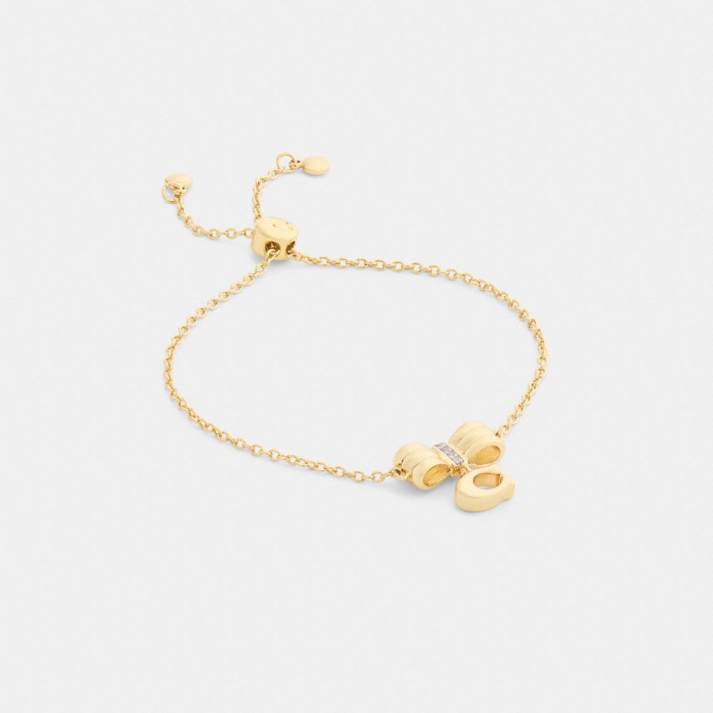 COACH CEM48 Signature Bow Slider Bracelet GOLD