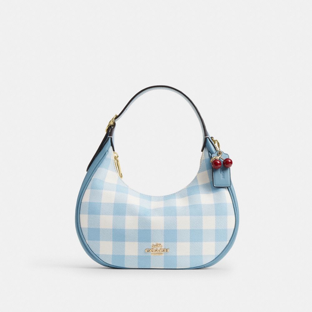 COACH&reg;,Emily Shoulder Bag With Gingham Print And Charm,,Front View