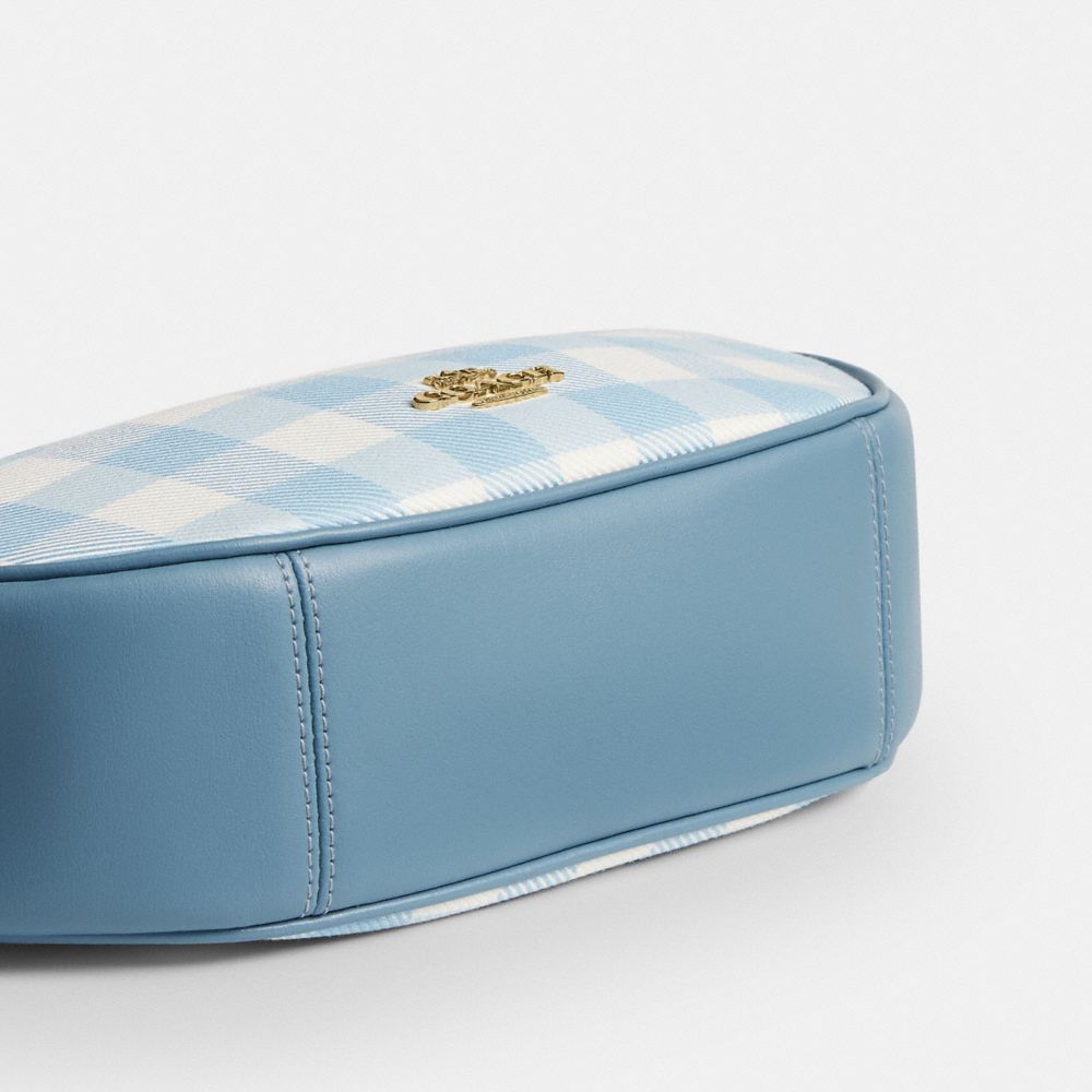 EMILY SHOULDER BAG WITH GINGHAM PRINT AND CHARM