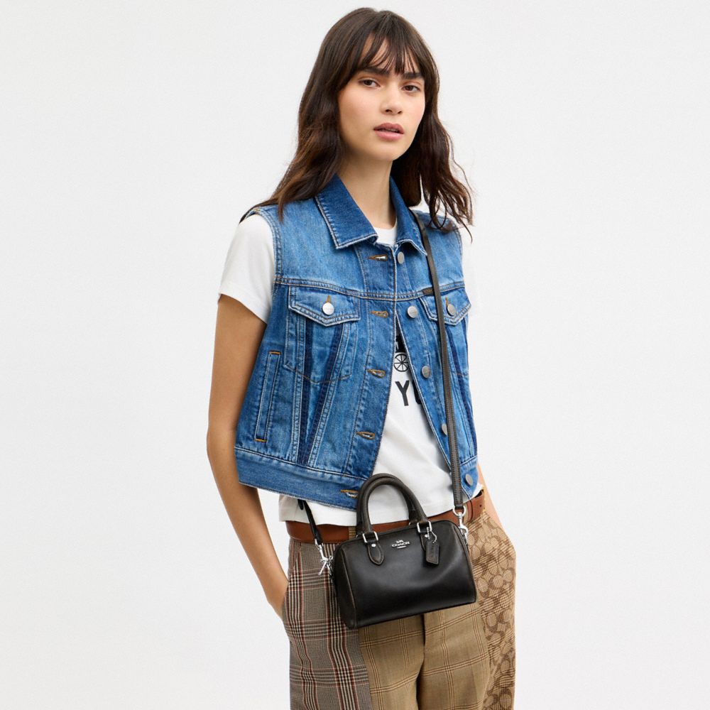 MINI ROWAN CROSSBODY BAG IN LOVED LEATHER
