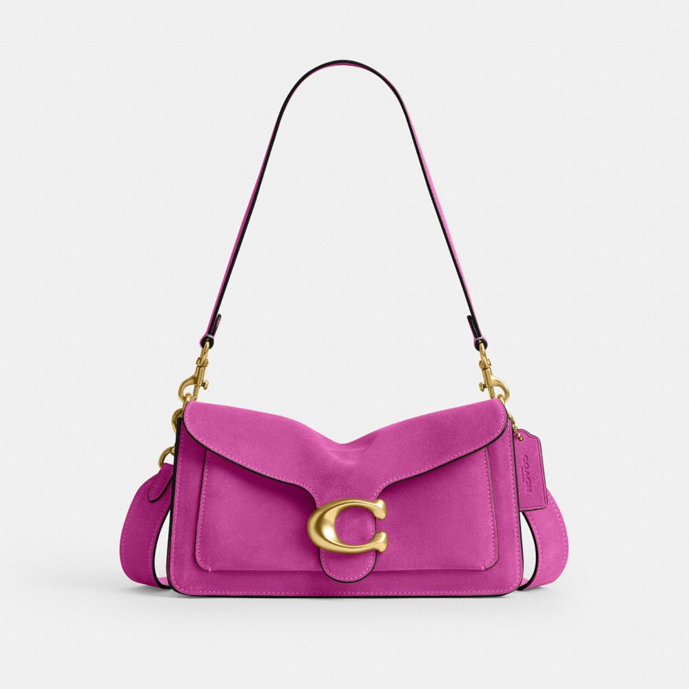 COACH&reg;,Tabby Shoulder Bag 26,Suede,Leather,Shoulder Bag,Crossbody,Metal Material,Logo,Quilted,Gold Metal,Brass,Casual,,Front View