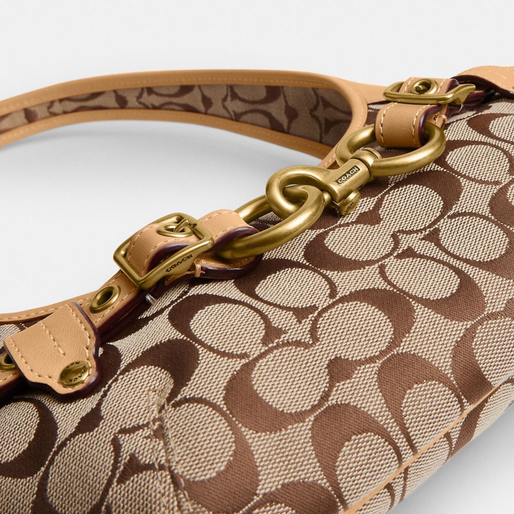 BELTED ERGO SHOULDER BAG 26 IN SIGNATURE JACQUARD