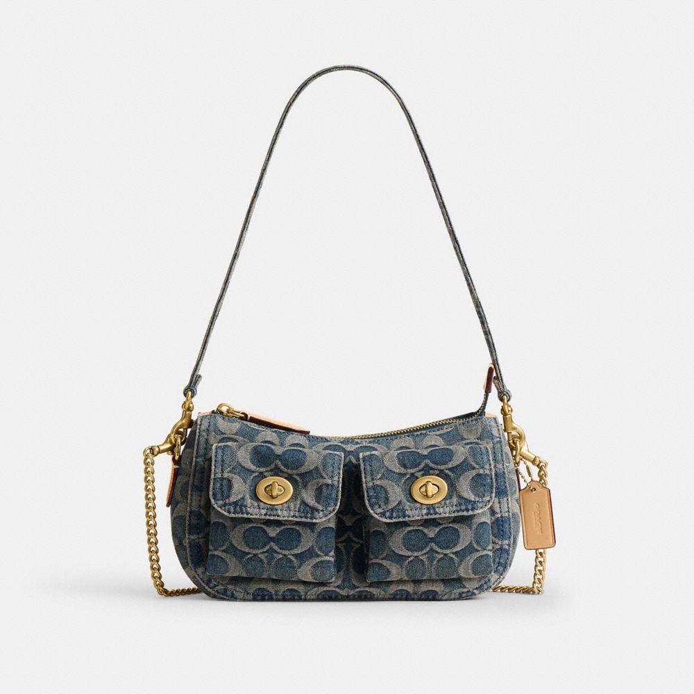 TWIN TURNLOCK WAVERLY BAG IN SIGNATURE REGENERATIVE COTTON DENIM