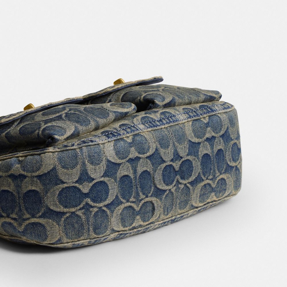 TWIN TURNLOCK WAVERLY BAG IN SIGNATURE REGENERATIVE COTTON DENIM