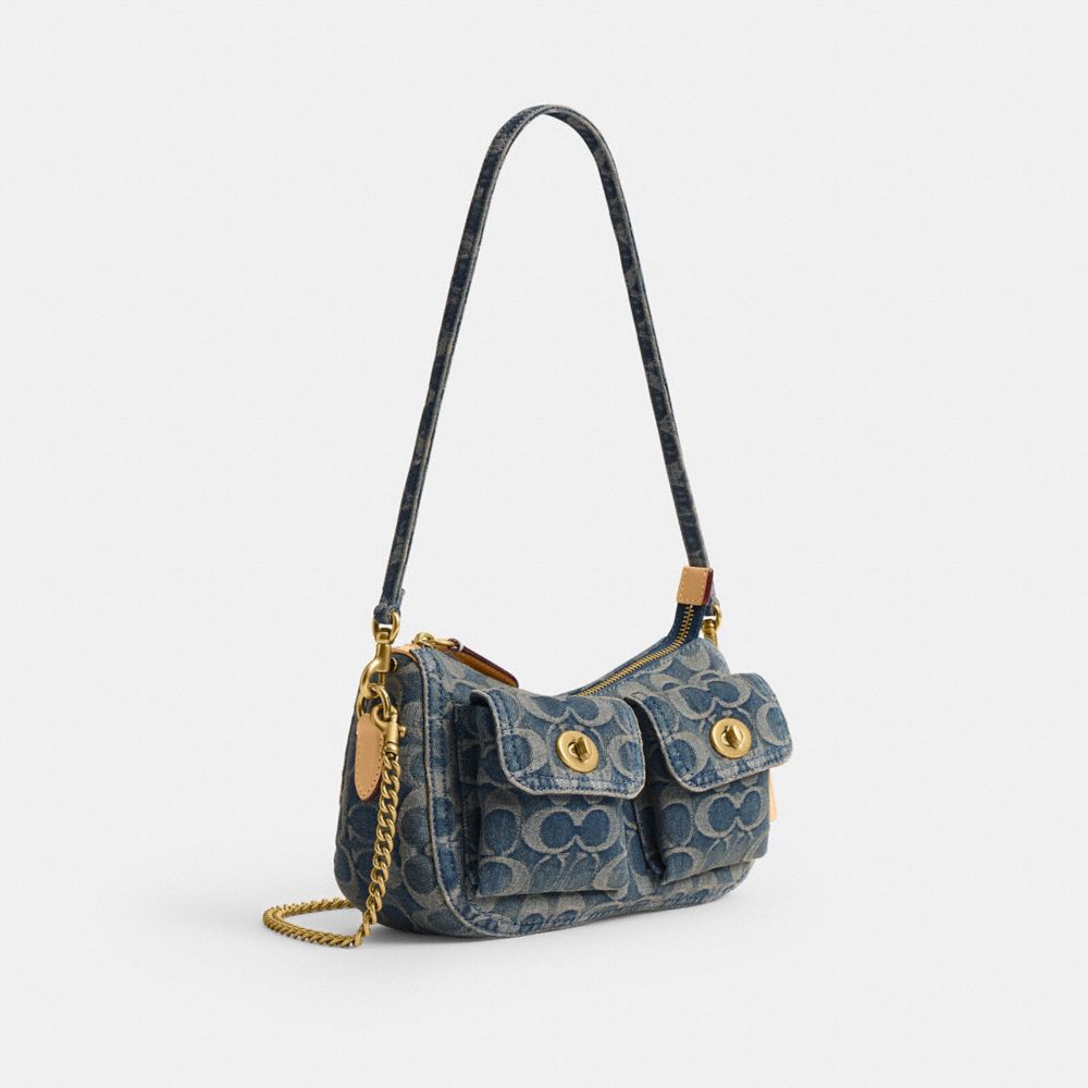 TWIN TURNLOCK WAVERLY BAG IN SIGNATURE REGENERATIVE COTTON DENIM