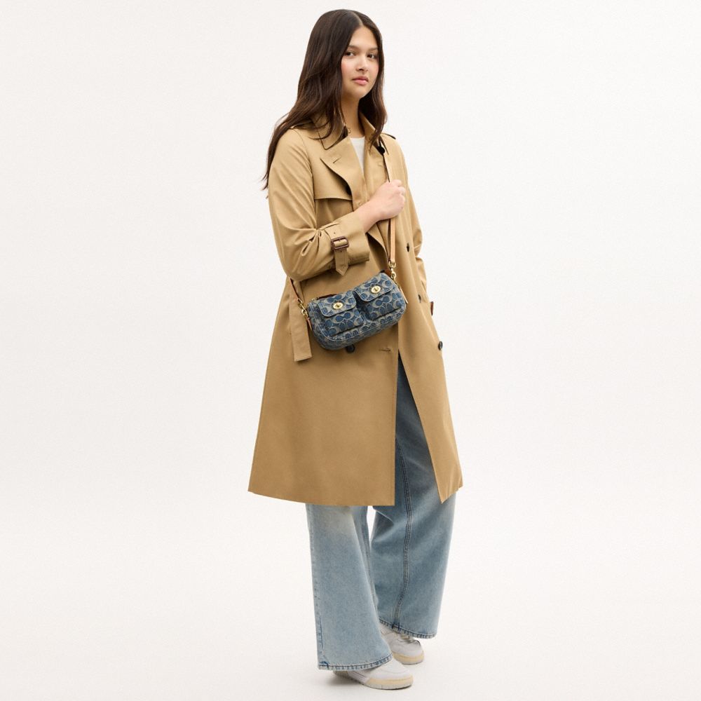 TWIN TURNLOCK WAVERLY BAG IN SIGNATURE REGENERATIVE COTTON DENIM